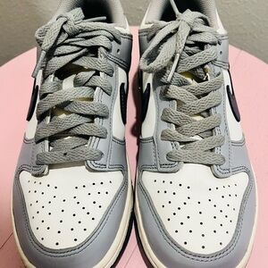 Grey & White Big Boys Size 6 Nike Dunk Lows - Excellent used condition!